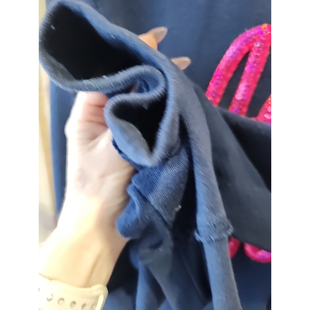 Aeropostale Zip Hoodie Womens Large Navy Pink 90s Y2K - Picture 4 of 16